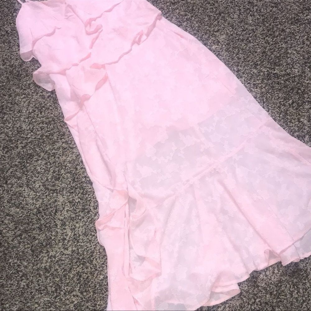 Wild Fable Ruffled Pink Boho Midi Dress  Size Large | NWT - Picture 6 of 8